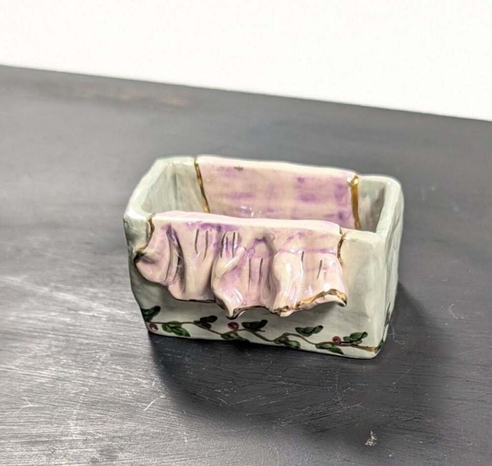 Heather Goldminc Blue Sky Amour Shoe Box Trinket Dish BASE ONLY Hand Signed 2000
